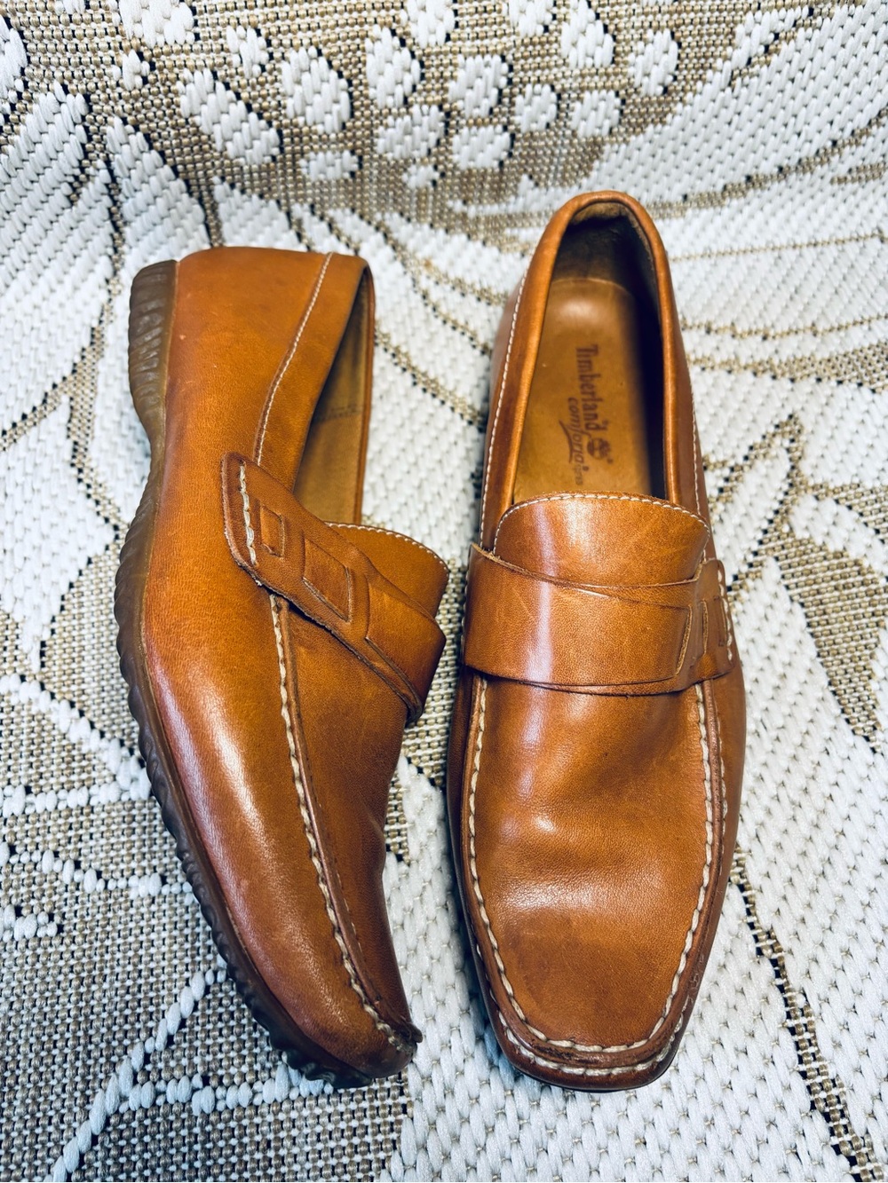 Timberland Women's Leather Loafers Camel Brown Size 7M Casual Comfort Shoes